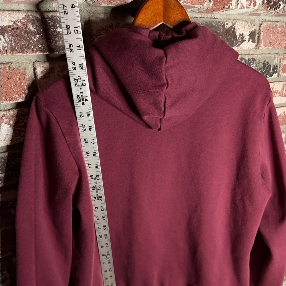 Adidas Women's Maroon Hoodie with Gold Logo - Picture 4 of 5